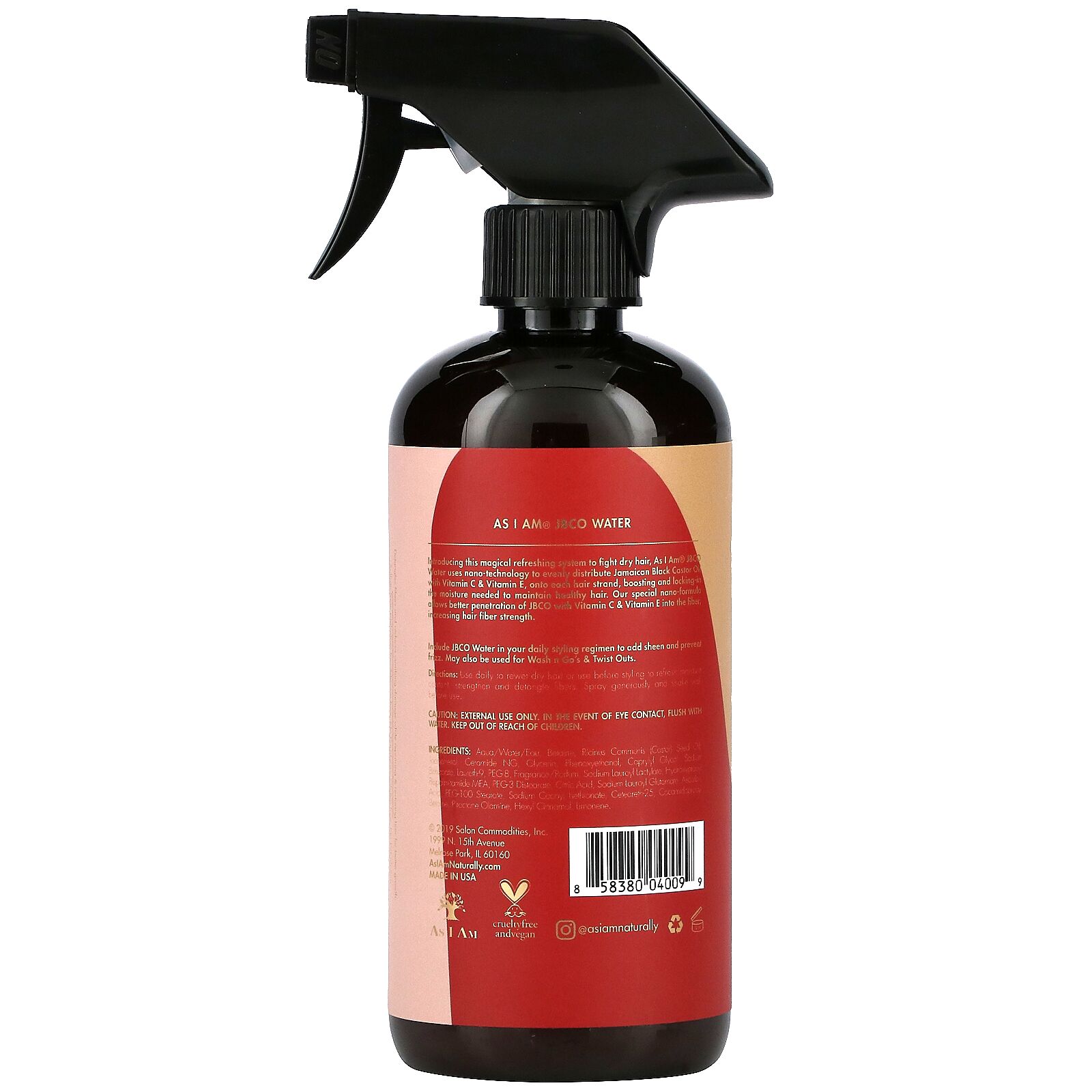 As I Am Restore & Repair, Jamaican Black Castor Oil Water (473 ml) - Image 2